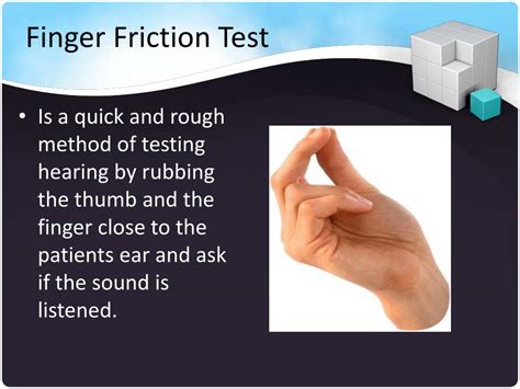 finger friction test slideshare|Assessment of hearing .